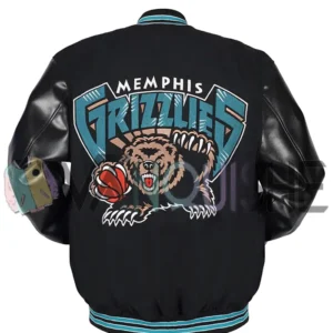 Memphis Grizzlies Black Wool Varsity Jacket back