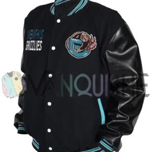 Memphis Grizzlies Black Wool Varsity Jacket left