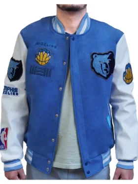 Memphis Grizzlies Blue And White Varsity Jacket