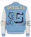 Memphis Grizzlies Blue And White Varsity Jacket back