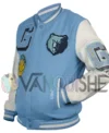 Memphis Grizzlies Blue And White Varsity Jacket left