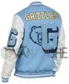 Memphis Grizzlies Blue And White Varsity Jacket left back