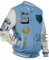 Memphis Grizzlies Blue And White Varsity Jacket right