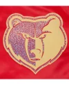 Memphis Grizzlies Red Satin Full Snap Bomber Jacket Design