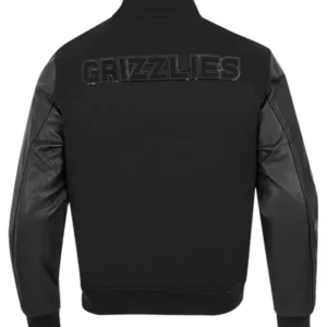 Memphis Grizzlies Varsity Black Wool Jacket Back