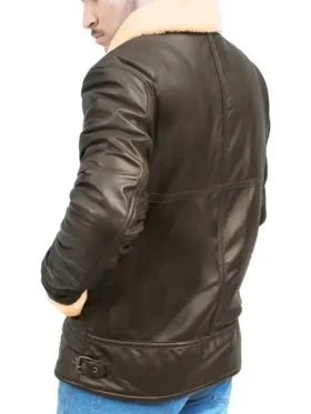 Mens B3 Bomber 1940s Style Shearling Fur Leather Jacket