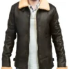 Mens B3 Bomber 1940s Style Shearling Fur Leather Jacket Back