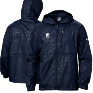 Mens Columbia Navy Camo Detroit Tigers Windbreaker Jacket