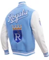 Mens Kansas City Royals Rib Wool Varsity Jacket Back