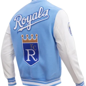 Mens Kansas City Royals Rib Wool Varsity Jacket Back