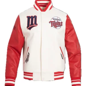 Mens Minnesota Twins Retro Classic Rib Varsity Jacket