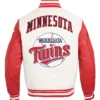 Mens Minnesota Twins Retro Classic Rib Varsity Jacket Back