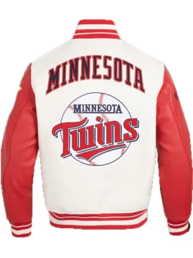Mens Minnesota Twins Retro Classic Rib Varsity Jacket Back