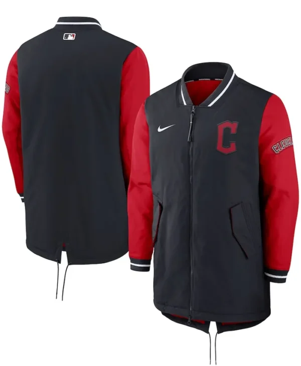 Mens Navy And Red Cleveland Guardians Dugout Jacket