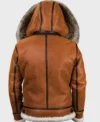 Mens RAF B3 Bomber Flying Brown Aviator Fur Shearling Sheepskin Leather Jacket