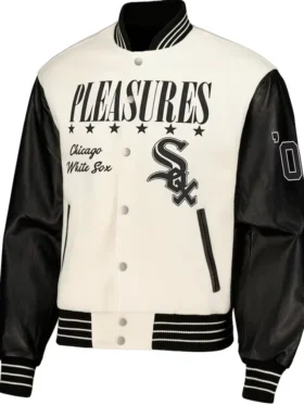 Mens White And Black Chicago White Sox Varsity Jacket