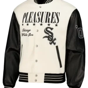 Mens White And Black Chicago White Sox Varsity Jacket