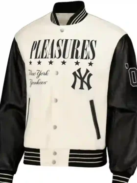 Mens White Yankees Varsity new york letterman jacket