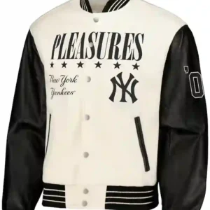 Mens White Yankees Varsity new york letterman jacket