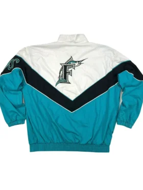 Miami Marlins Vintage Bomber Starter Jacket Back