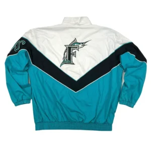 Miami Marlins Vintage Bomber Starter Jacket Back