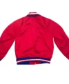Milford 90s Montreal Canadiens Red Satin Varsity Jacket Back