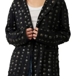 Millie Brady Surface S02 Millie Brady Black Coin Applique Jacket For Sale