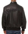 Milwaukee Brewers Black Leather Bomber Jacket Back