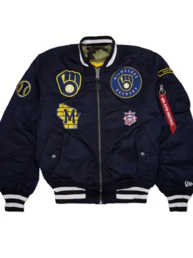 Milwaukee Brewers Black Ma 1 Bomber Jacket