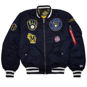 Milwaukee Brewers Black Ma 1 Bomber Jacket