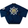 Milwaukee Brewers Navy Blue Vintage Bomber Starter Jacket Back