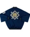 Milwaukee Brewers Navy Blue Vintage Bomber Starter Jacket Back