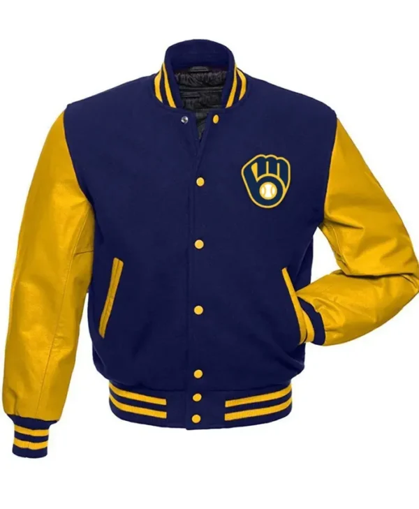 Milwaukee Brewers Varsity Full Snap Wool Jacket