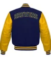 Milwaukee Brewers Varsity Full Snap Wool Jacket Back