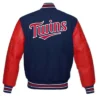 Minnesota Twins Red and Blue Varsity Jacket Back