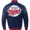 Minnesota Twins Retro Classic Mens Rib Satin Jacket Back