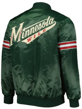 Minnesota Wild Green Satin Jacket Back