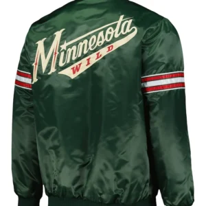 Minnesota Wild Green Satin Jacket Back