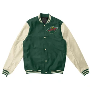 Minnesota Wild Green and Cream Varsity Jacket