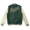 Minnesota Wild Green and Cream Varsity Jacket Back