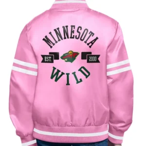 Minnesota Wild Pink Full Snap Pink Jacket Back