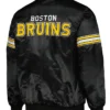Missouri Boston Bruins Pick and Roll Black Satin Varsity Jacket Back