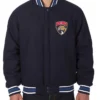 Monte Florida Panthers Bomber Navy Blue Wool Jacket