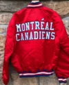 Montreal Canadiens 1993 Stanley Cup Red Satin Varsity Jacket Back