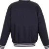 Montreal Canadiens Front Hit Poly Twill Navy Varsity Jacket Back