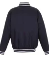 Montreal Canadiens Front Hit Poly Twill Navy Varsity Jacket Back