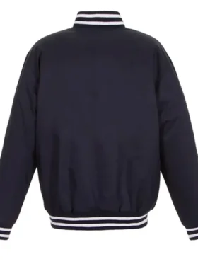 Montreal Canadiens Front Hit Poly Twill Navy Varsity Jacket Back