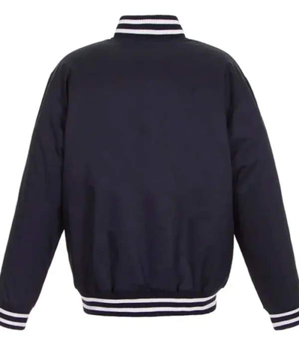 Montreal Canadiens Front Hit Poly Twill Navy Varsity Jacket Back