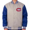 Montreal Canadiens Poly Twill Gray and Royal Jacket