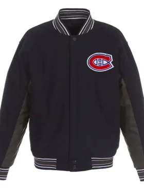 Montreal Canadiens Poly Twill Wool Accent Navy Jacket
